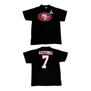 San Francisco 49ers Colin Kaepernick T-Shirt Super Bowl XLVII Black Size XL